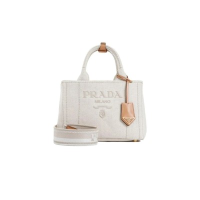 PRADA JARDINIÈRE LINEN BLEND MINI BAG 1BA038 (22*15*13cm)